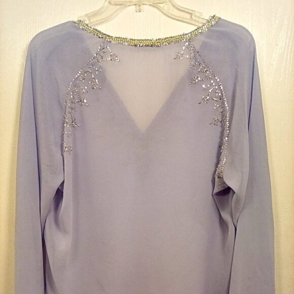Daisy Fuentes Beaded Longsleeve Light Blue Top XL-XXL - Picture 8 of 16